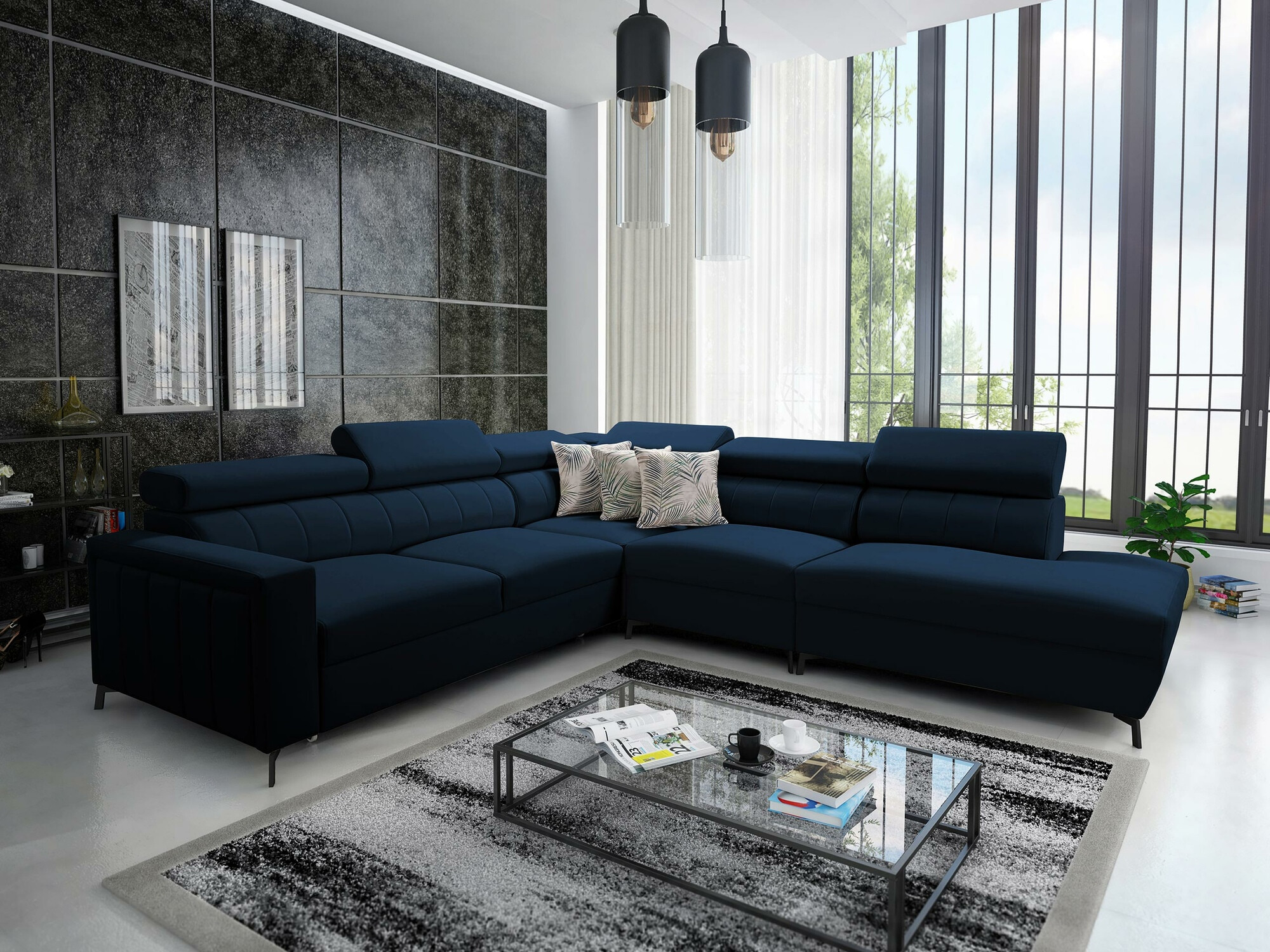 Corner sofa Sarasota 156 (Mono 242 + Botanical 36)
