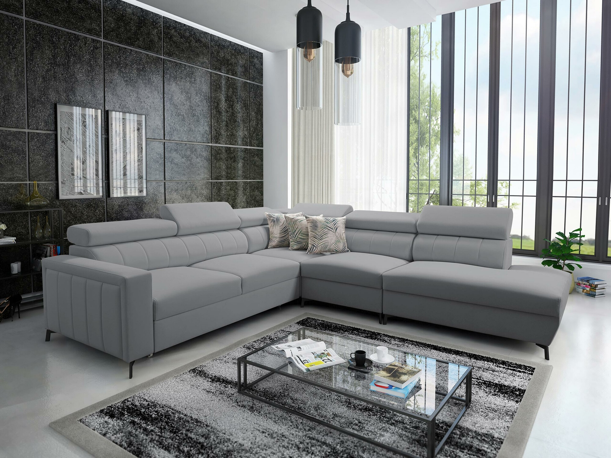 Corner sofa Sarasota 156 (Mono 244 + Botanical 36)