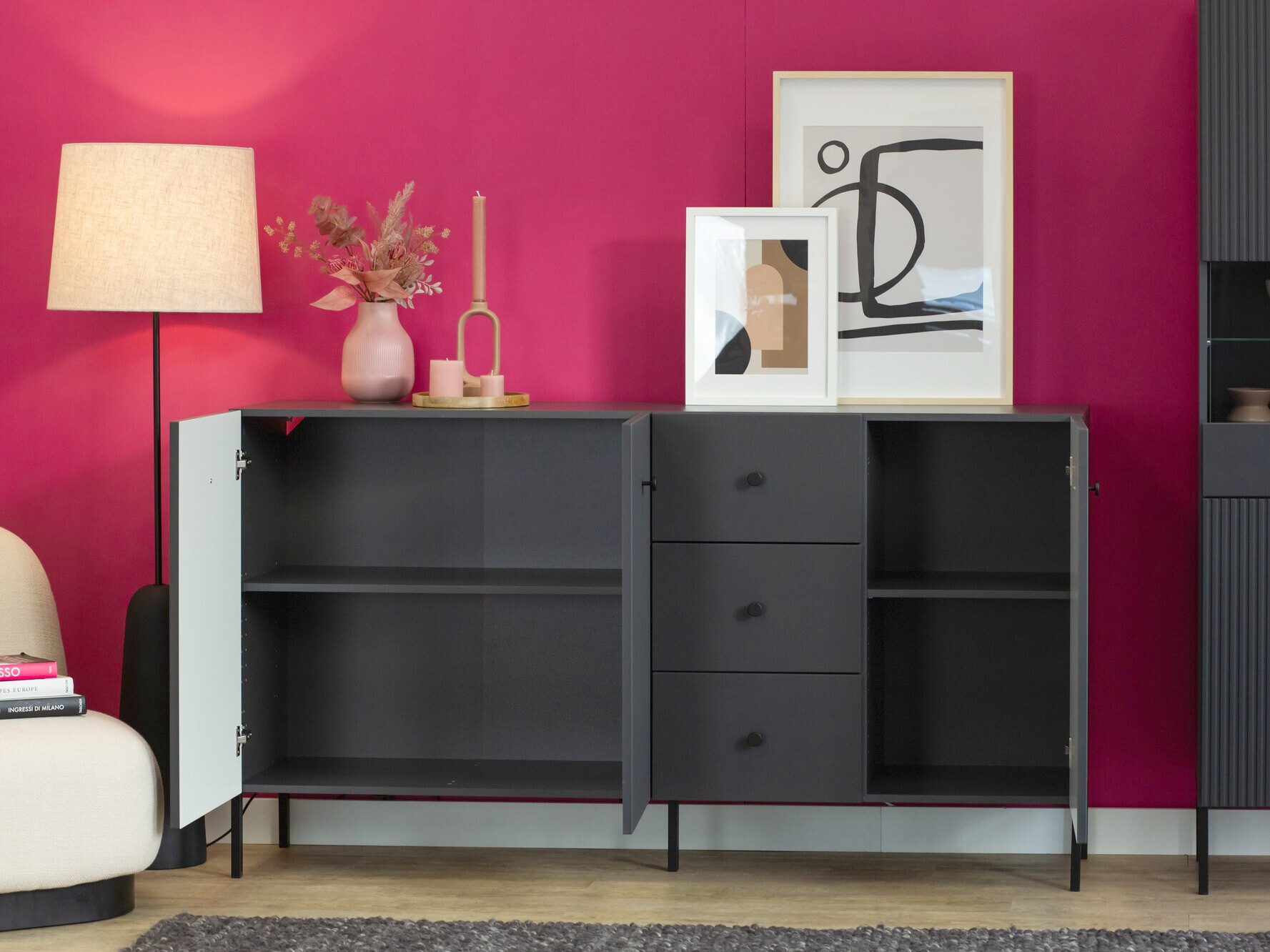 Chest of drawers Etliva 102 (Anthracite)