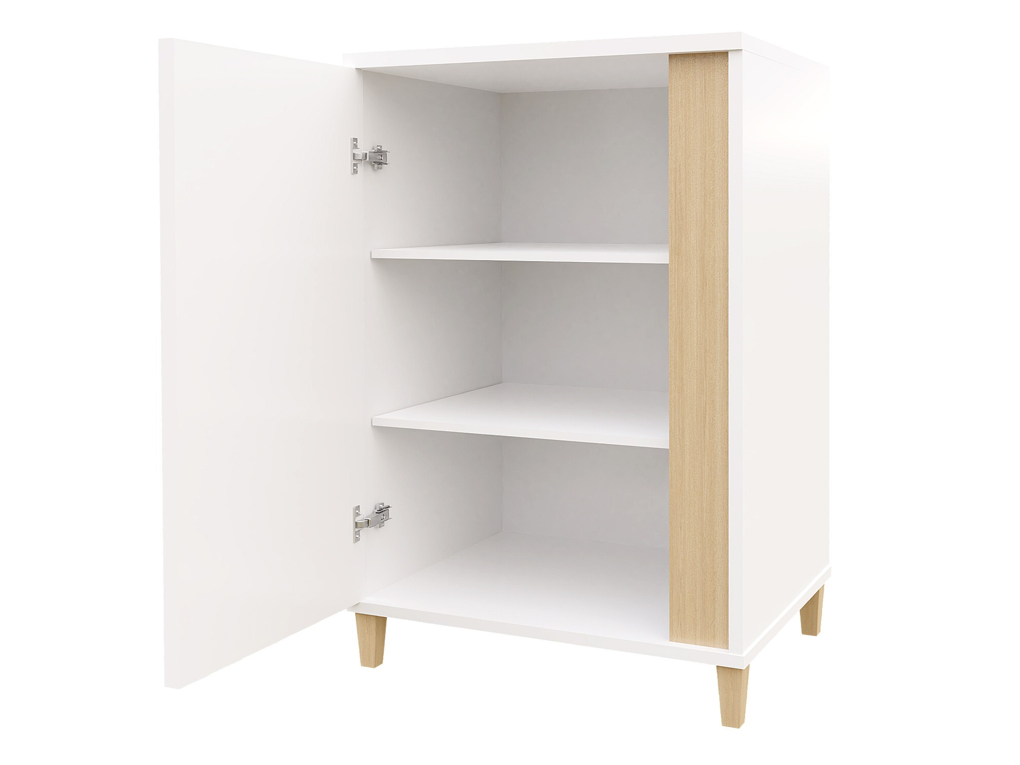 Sideboard Florem I (White + Glossy white)