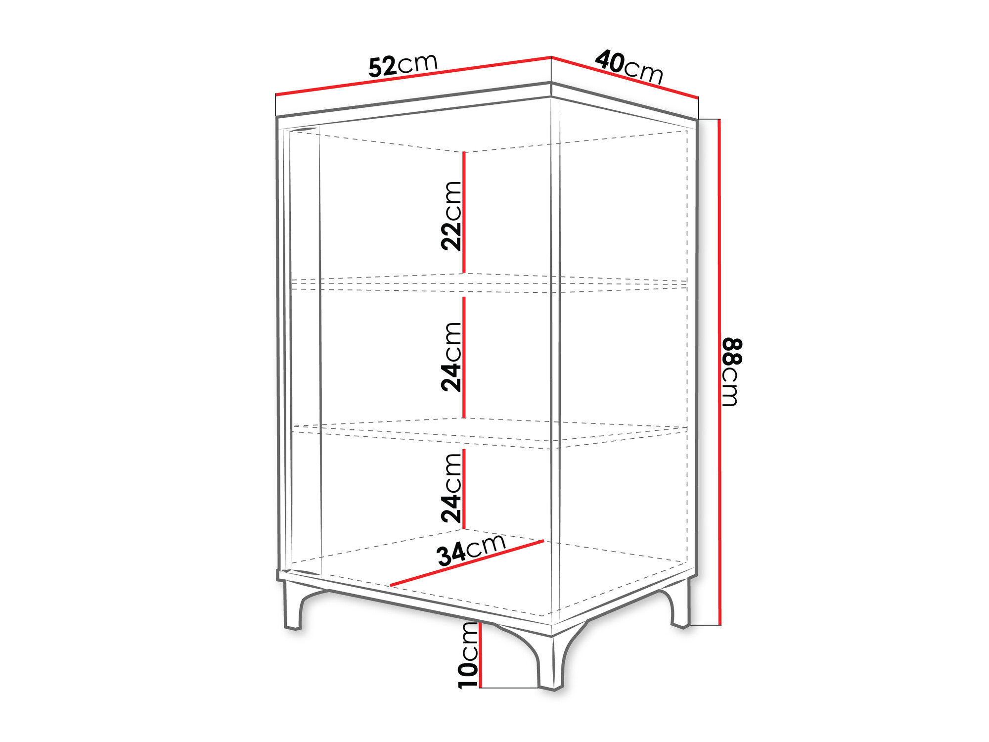 Sideboard Florem (White + Glossy white + Glossy black)