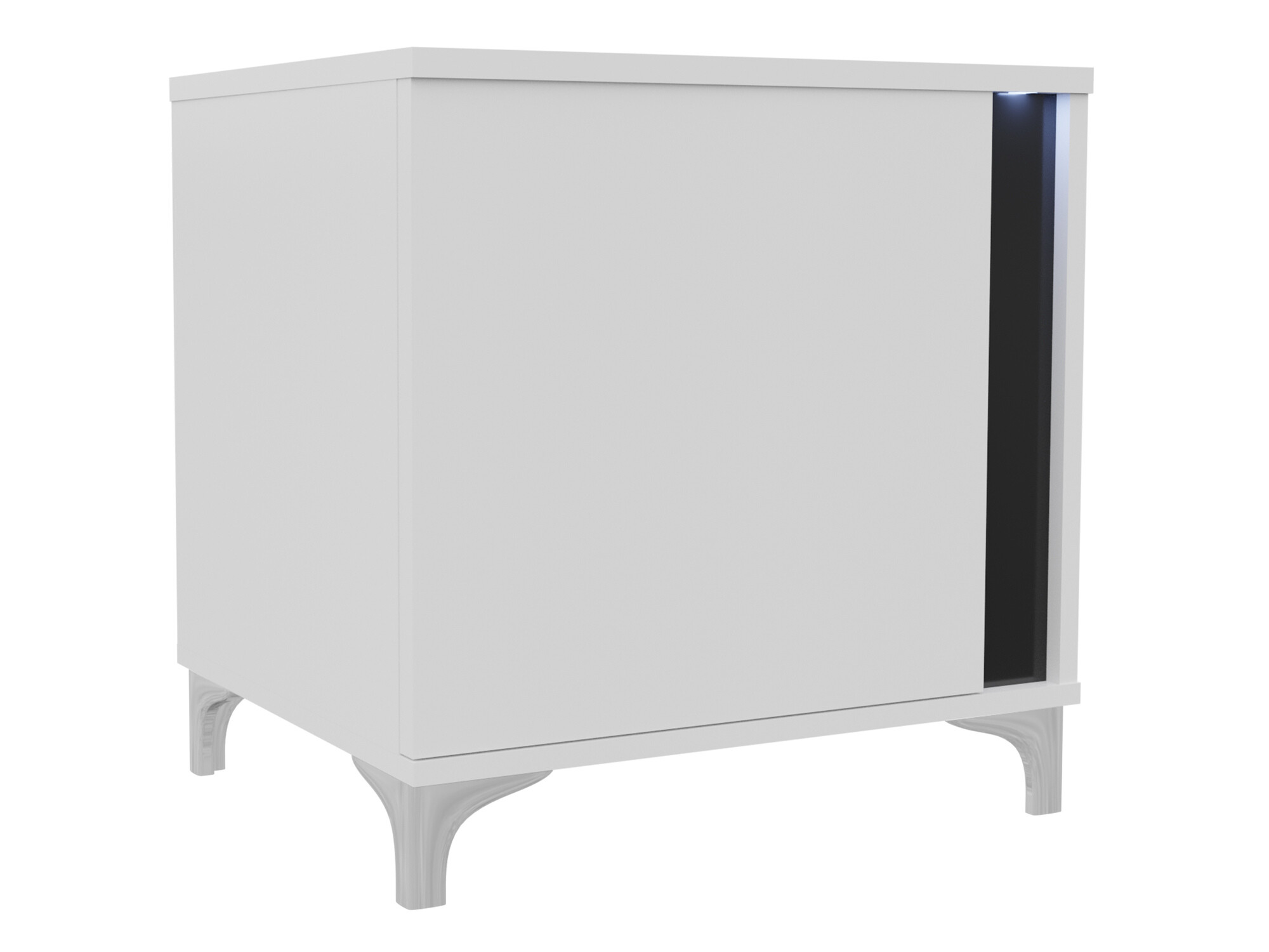 Bedside table Florem I (White + Glossy white + Glossy black)