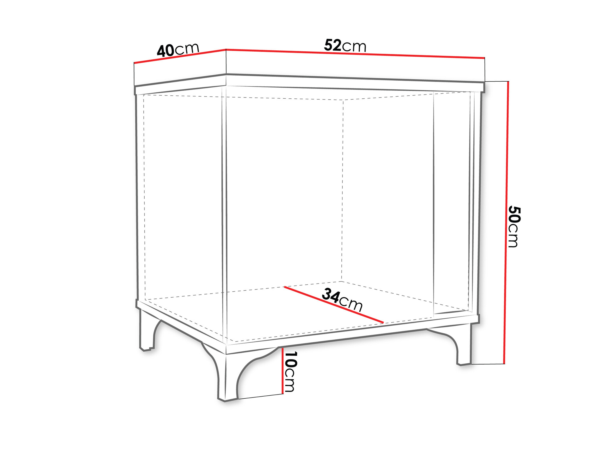 Bedside table Florem I (White + Glossy white + Glossy black)