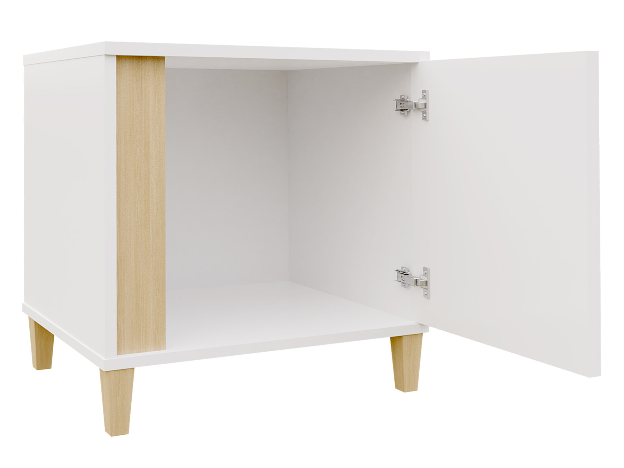 Bedside table Florem (White + Glossy white + Glossy black)