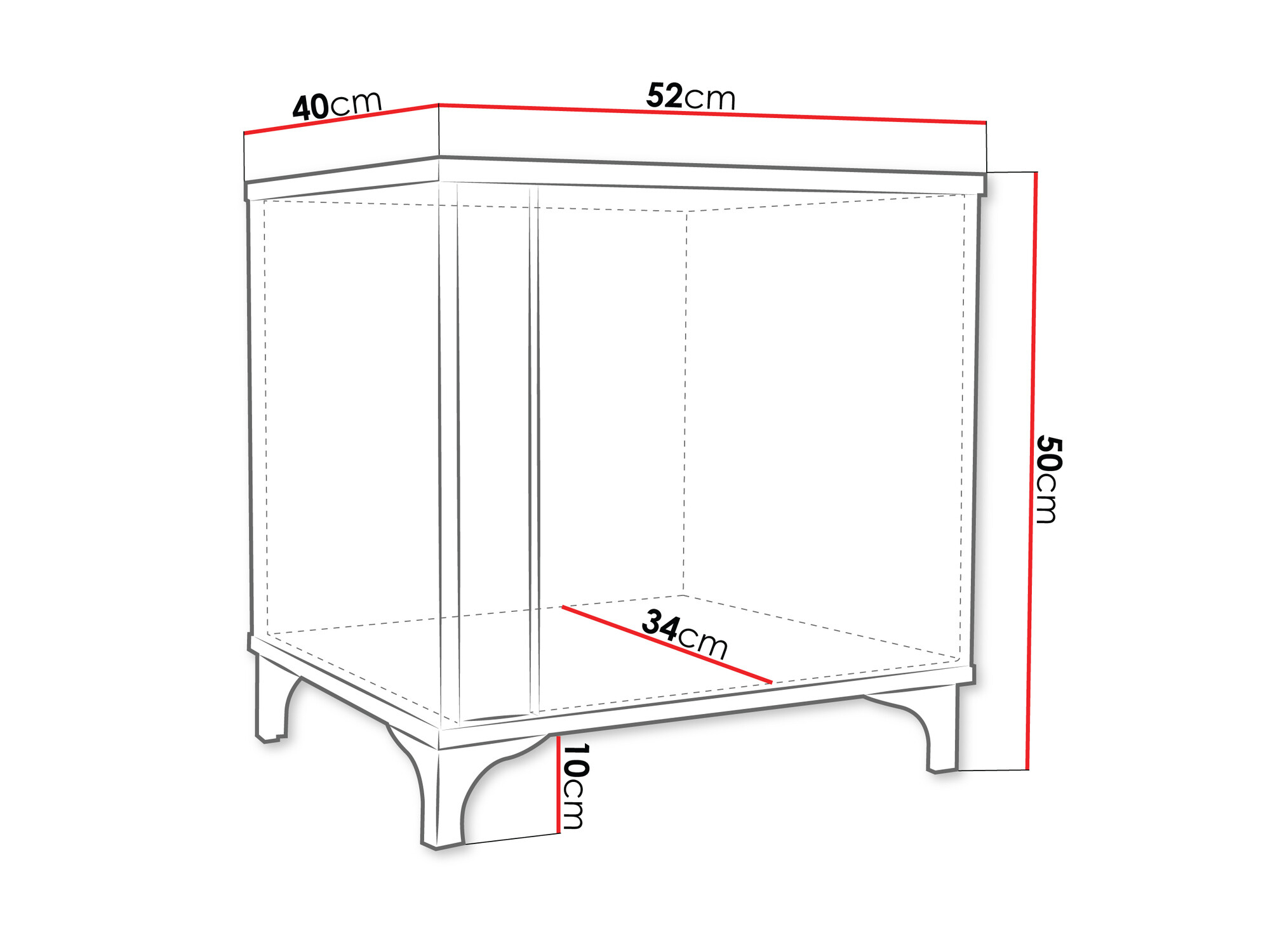 Bedside table Florem (White + Glossy white + Glossy black)