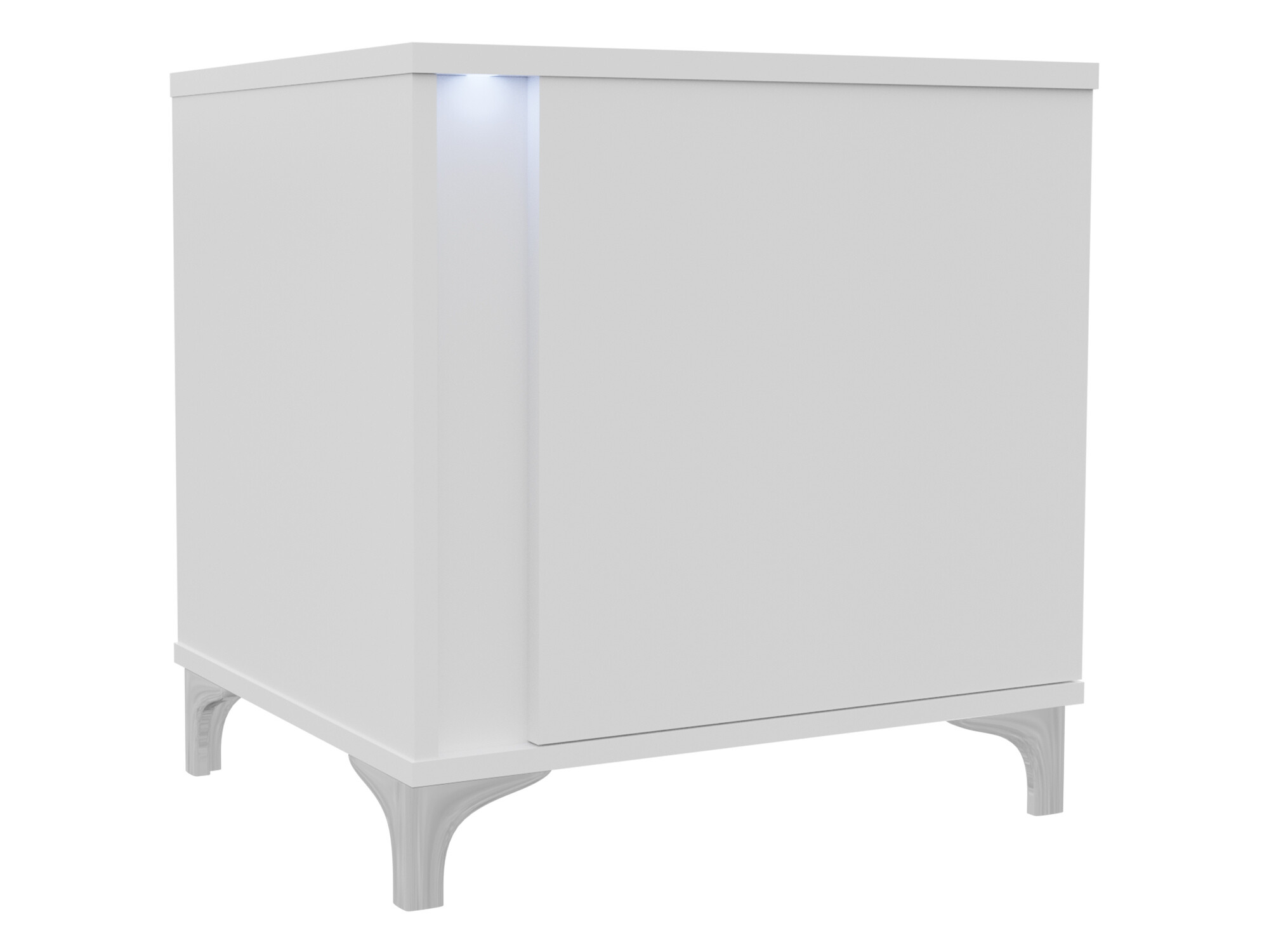 Bedside table Florem (White + Glossy white)