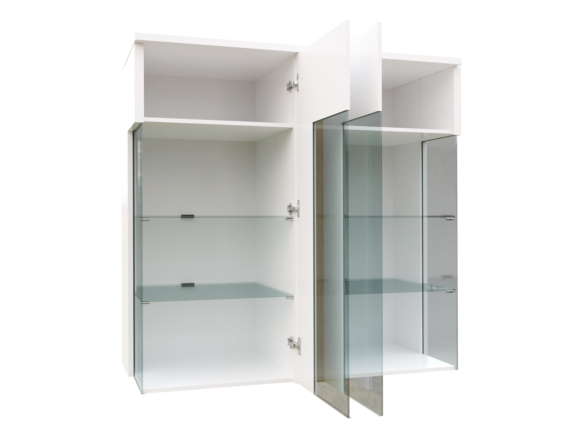 Sideboard Florem III (White + Glossy white + Glossy black)