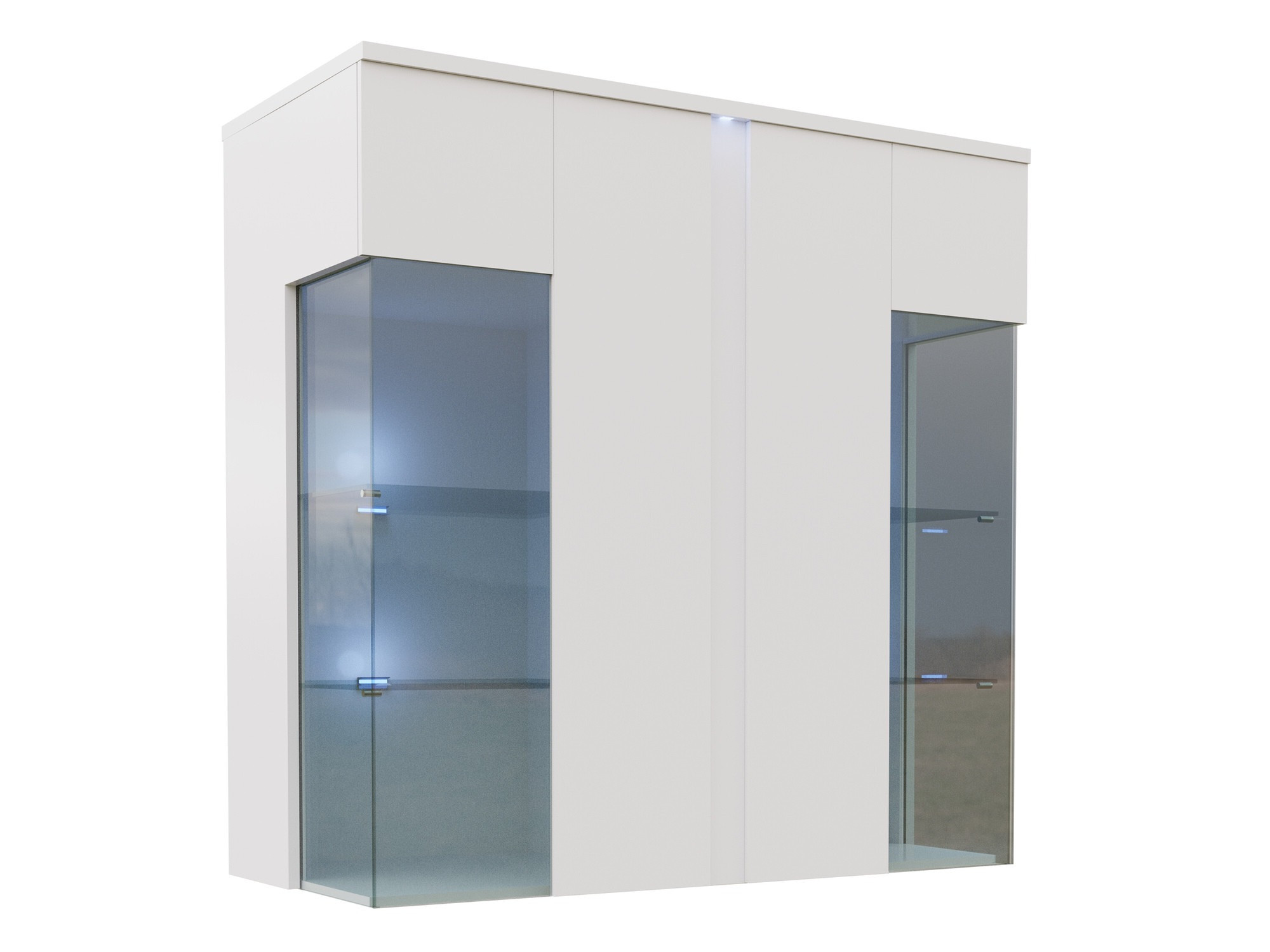 Sideboard Florem III (White + Glossy white)