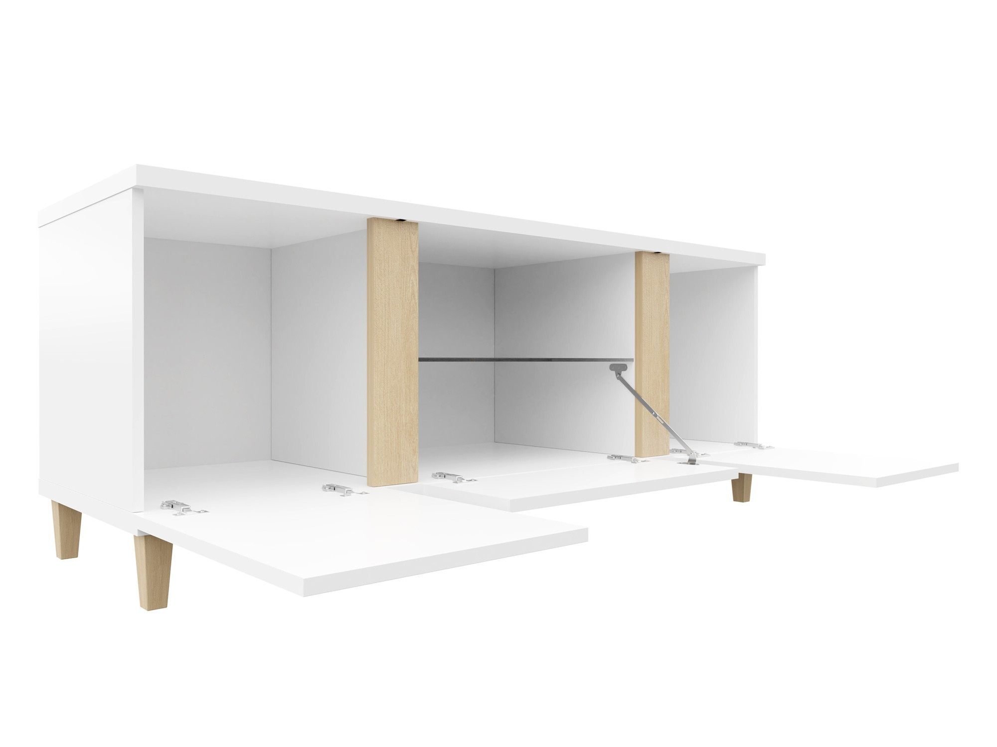 TV stand Florem (White + Glossy white)