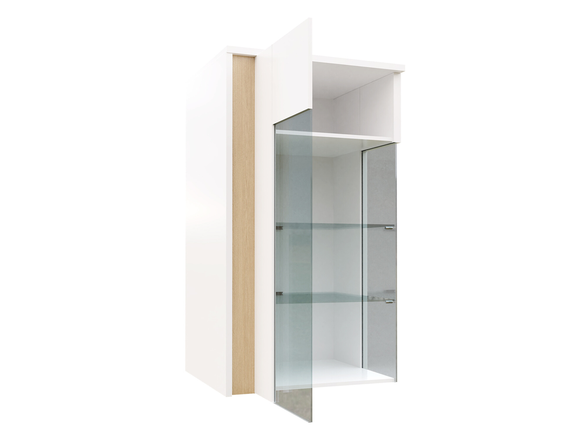 Wall cabinet Florem (White + Glossy white)