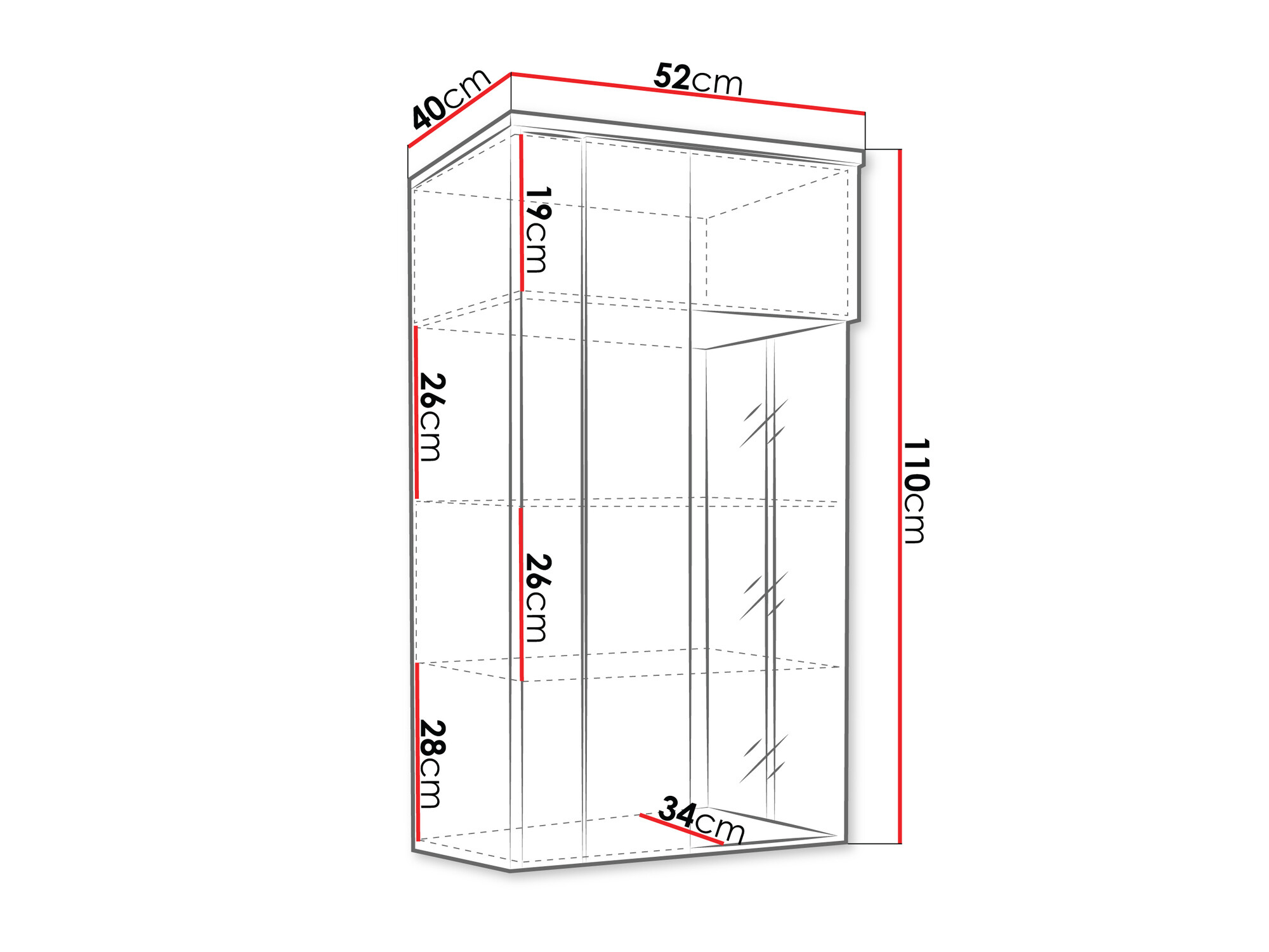 Wall cabinet Florem (White + Glossy white)