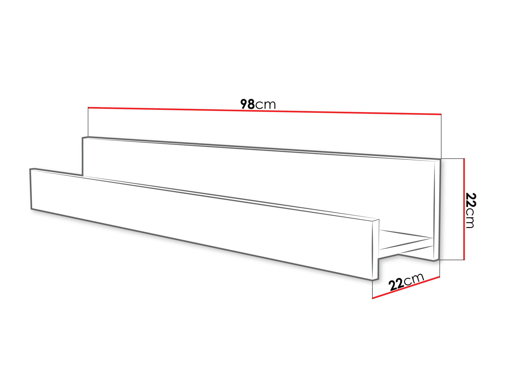 Wall shelf Florem (White + Glossy white)