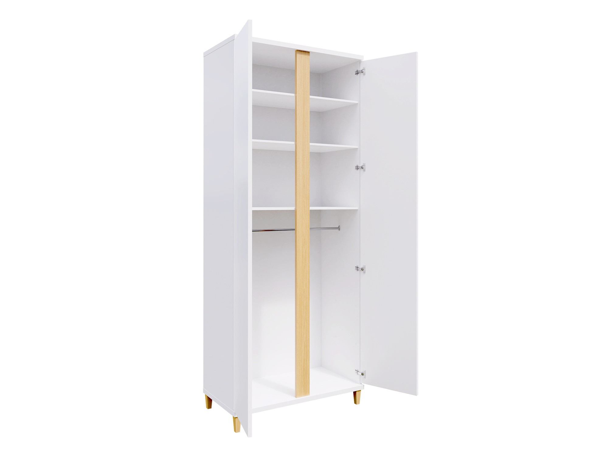 Wardrobe Florem (White + Glossy white)