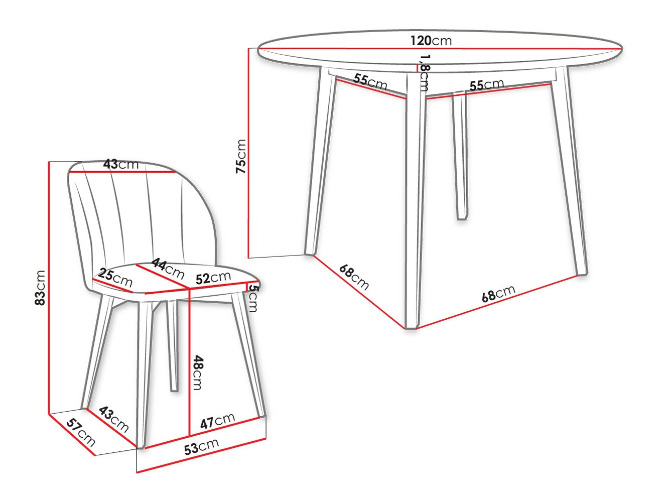 Dining set Racine 136 (Black)