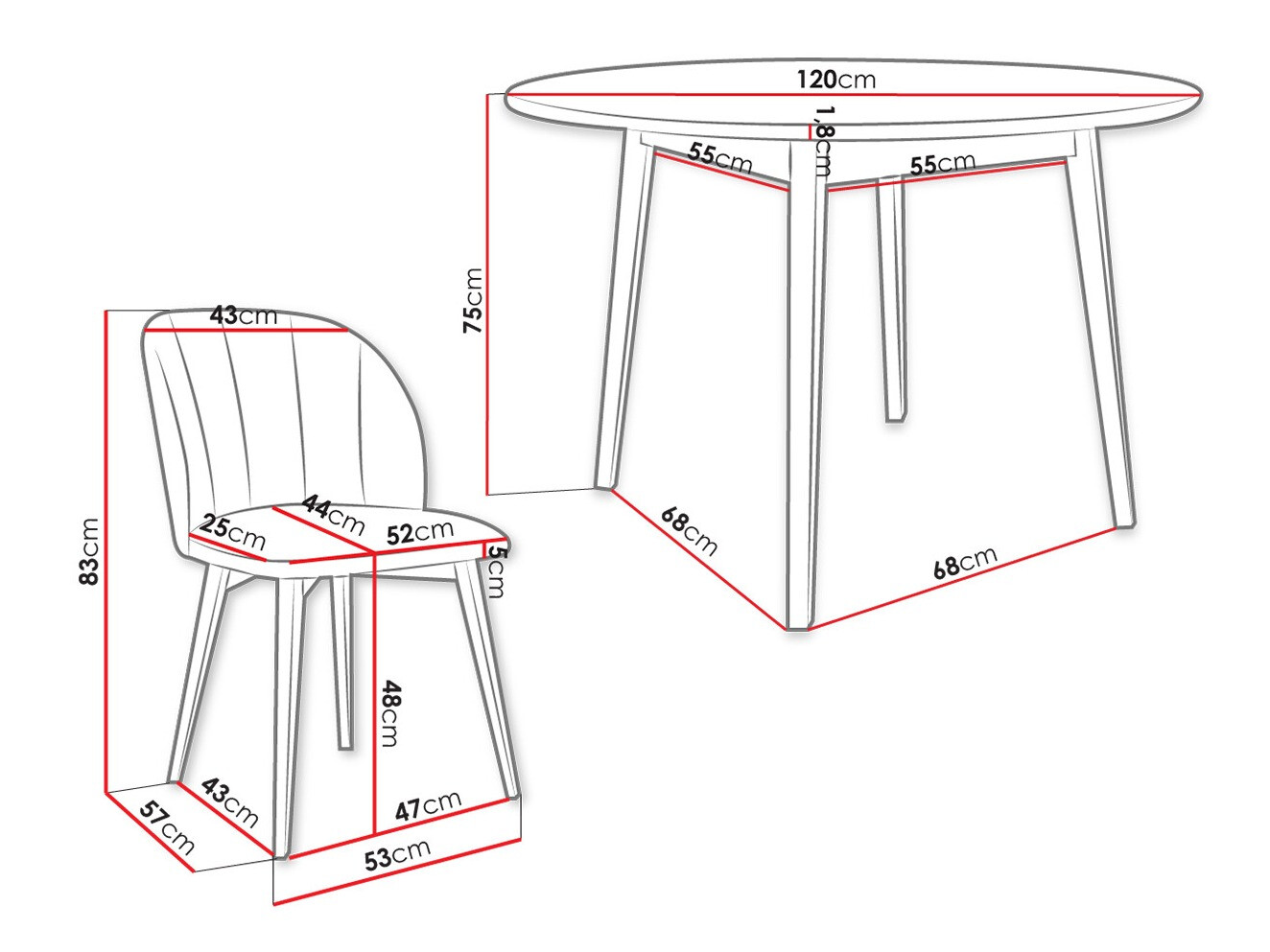 Dining set Racine 136 (Brown)
