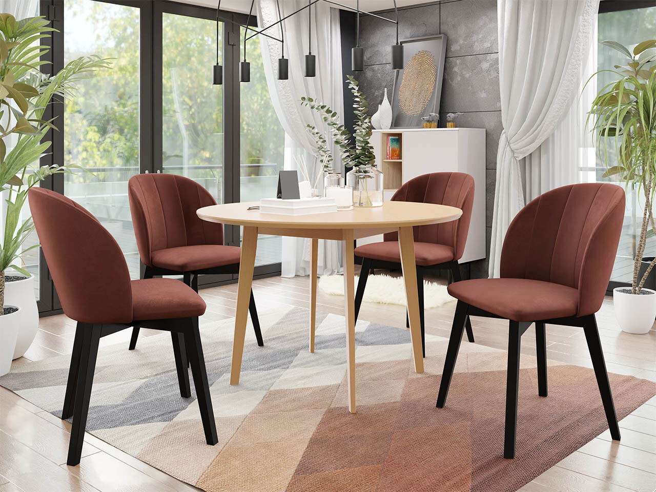 Dining set Racine 136 (Brown)