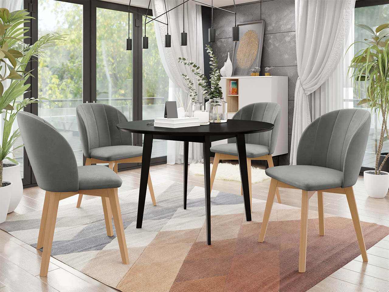 Dining set Racine 136 (Black)