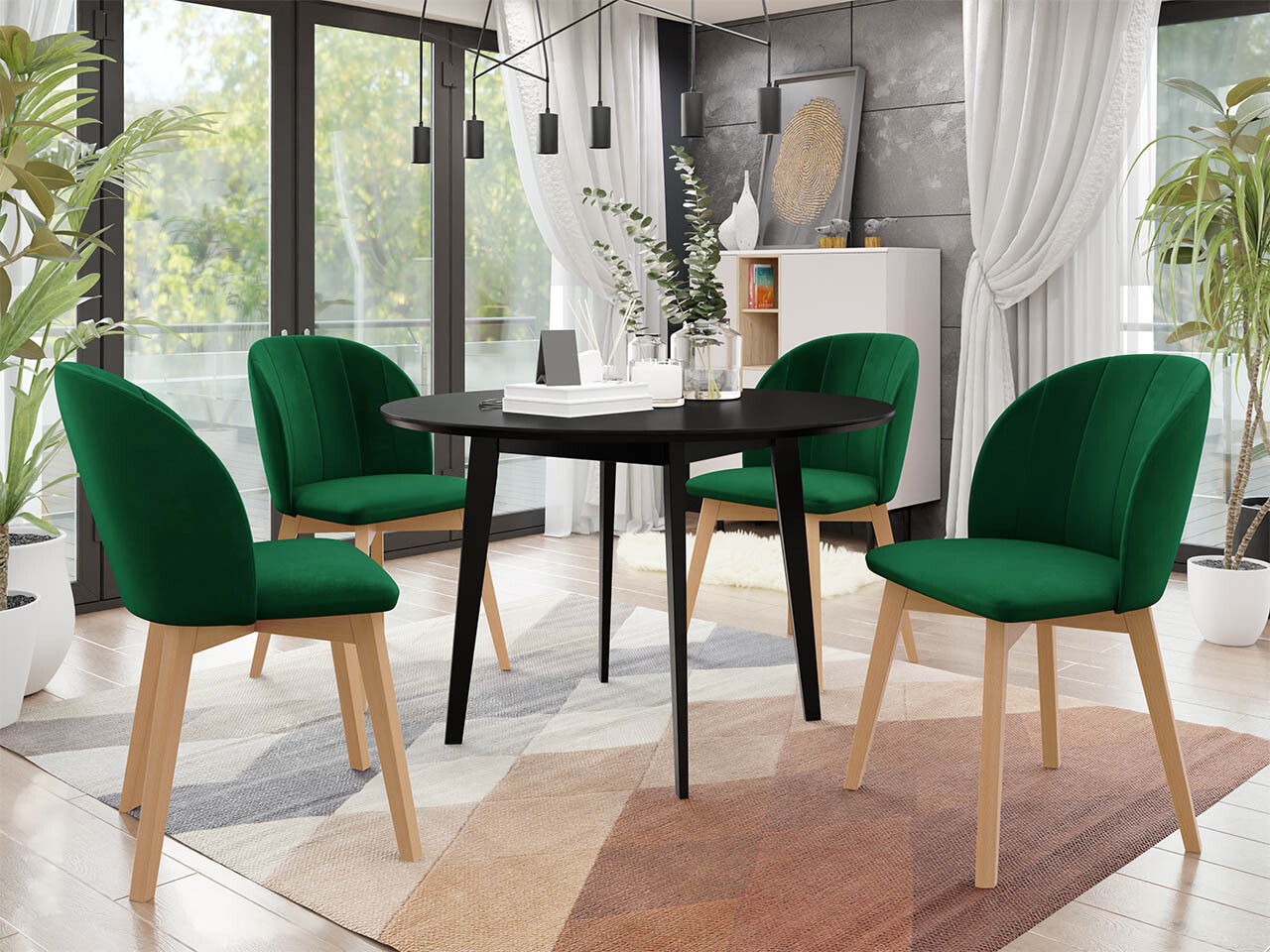 Dining set Racine 136 (Black)