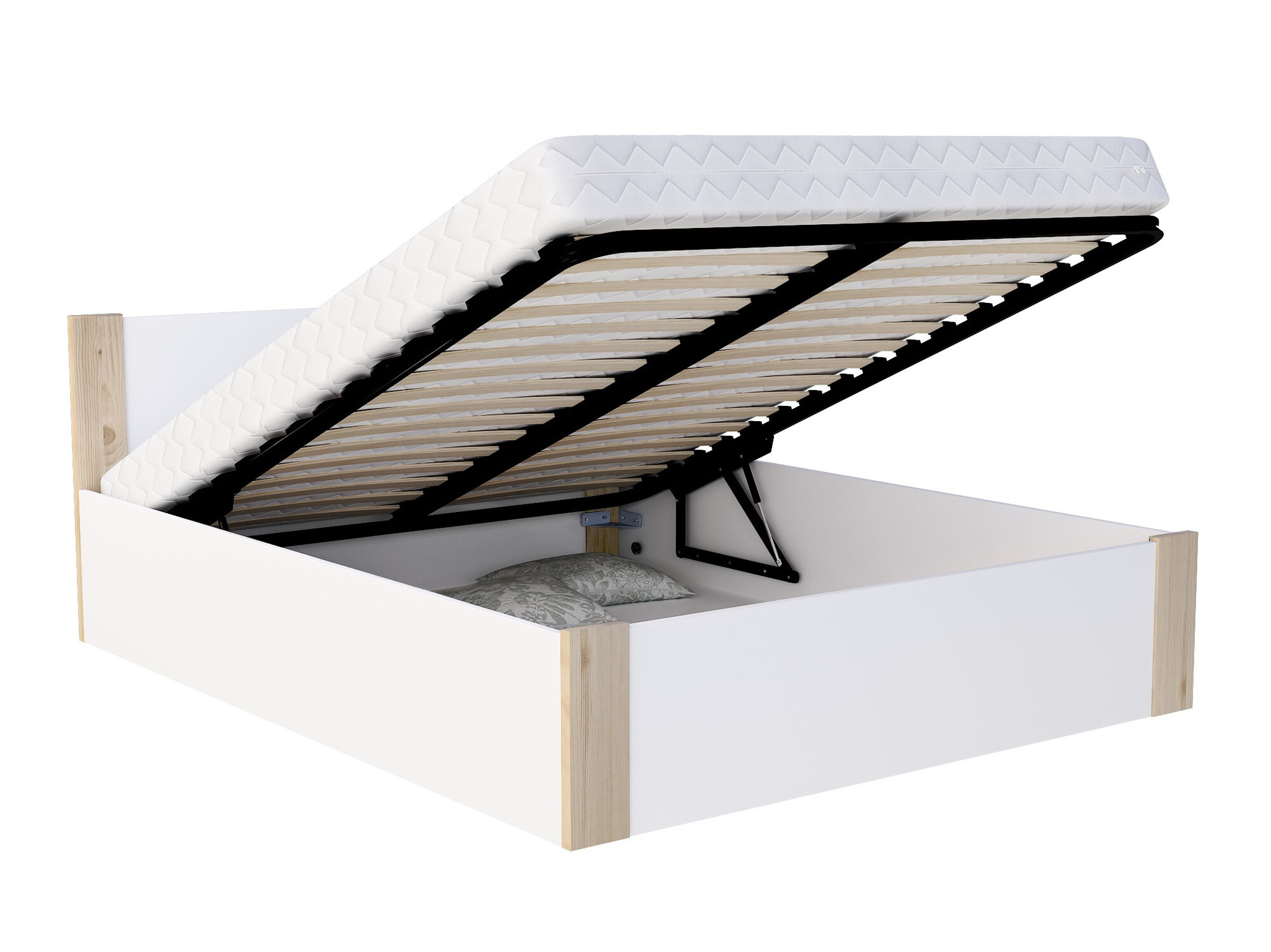 Bed Aurora 155 (White + Pine)