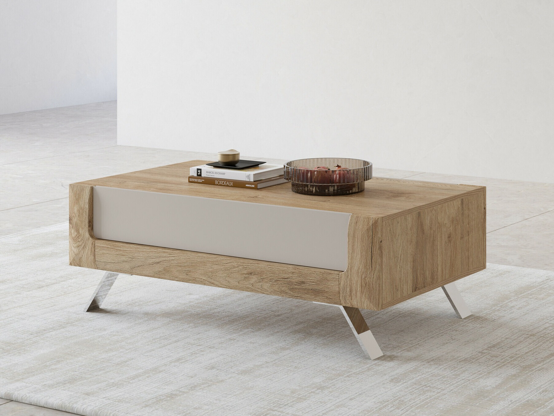 Coffee table Sovera 108 (Golden oak + Cashmere)