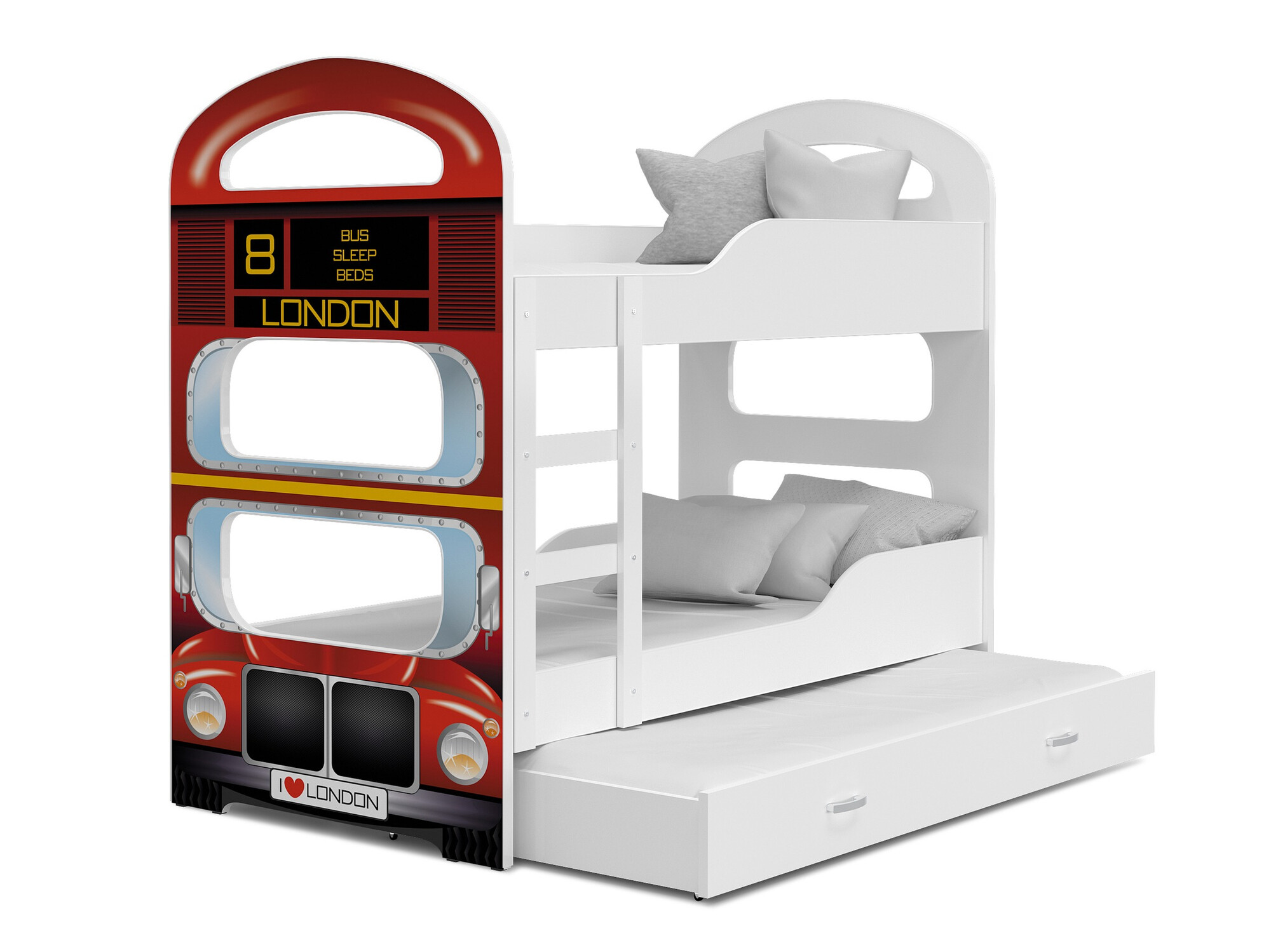 Bunk bed Aurora 116 (White + Red)