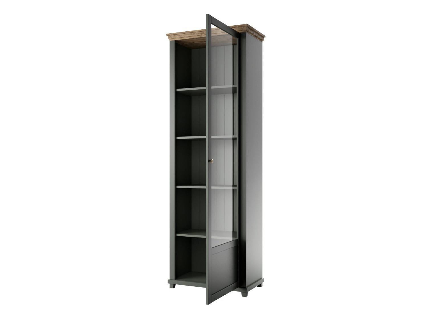 Bookcase Tolnue 101 (Dark green + Lefkas oak)