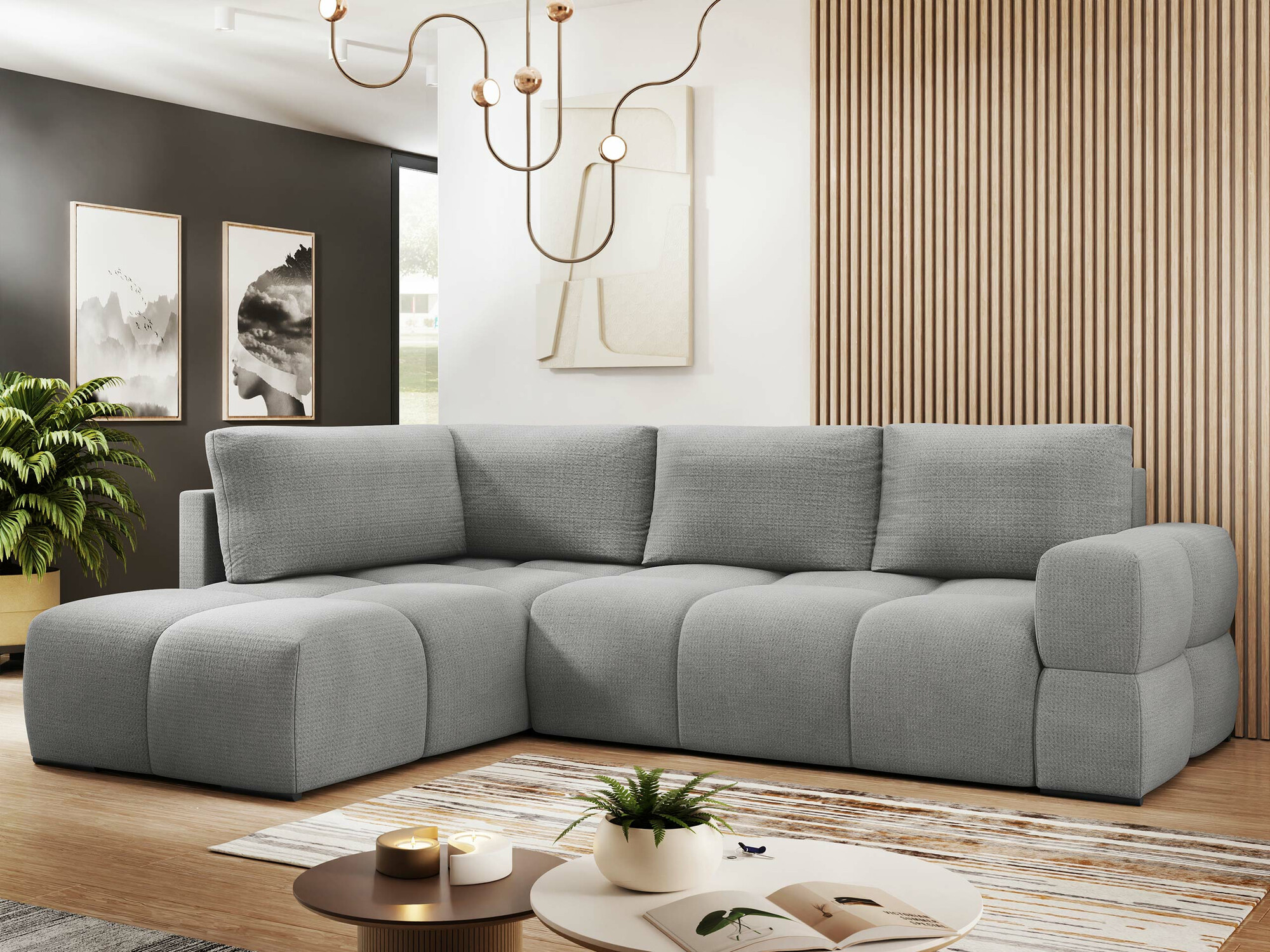 Corner sofa Lincoln 198 (Artico Steel)