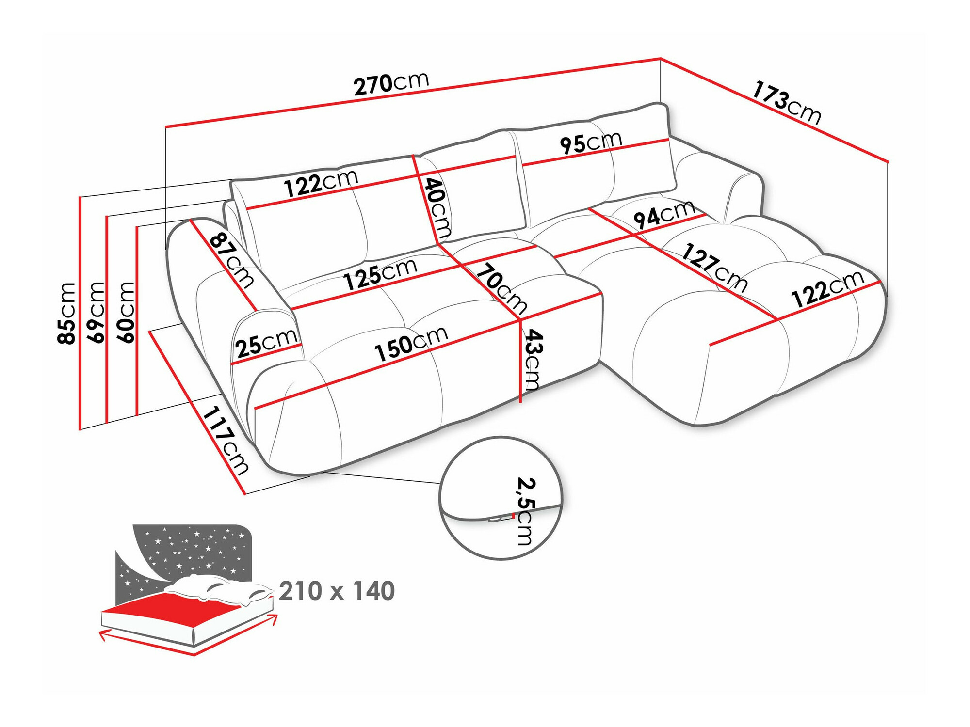 Corner sofa TrendyNest Ansera I (Now or never 16)