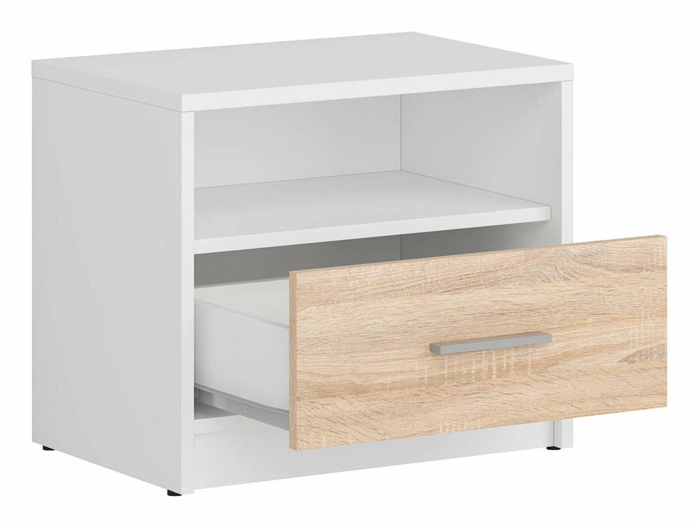 Bedside table Novsore 102 (White + Sonoma oak)