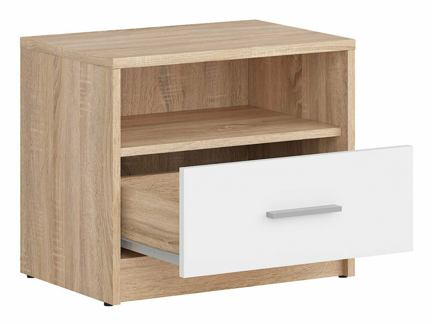 Bedside table Novsore 102 (White + Sonoma oak)