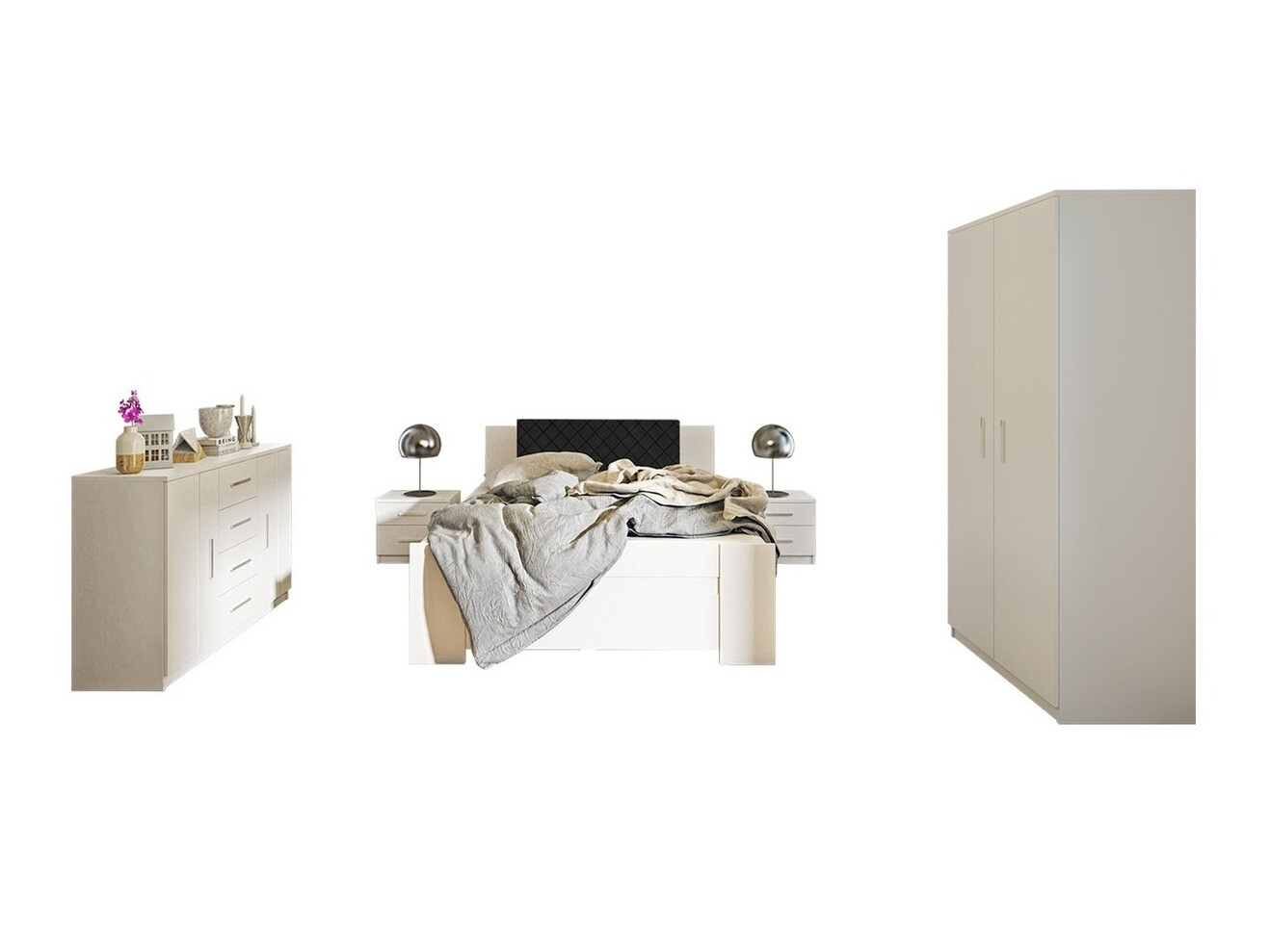 Bedroom set Catromi 122 (White + Soft Pik 011)