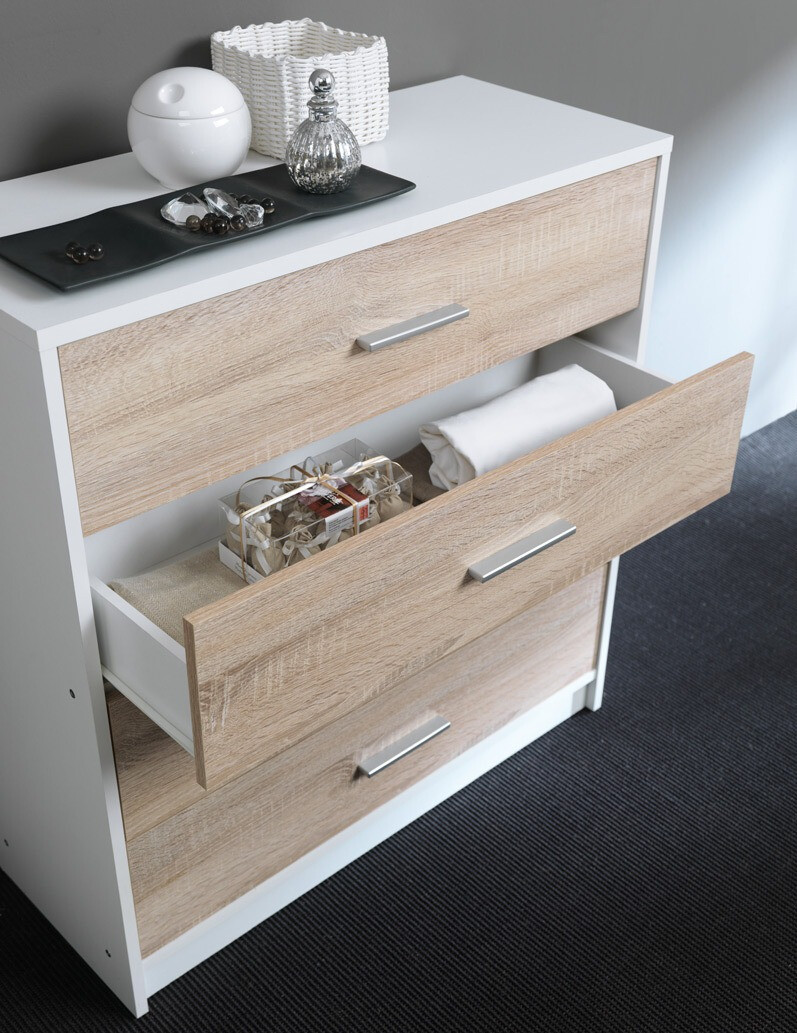 Chest of drawers Novsore 101 (White + Sonoma oak)