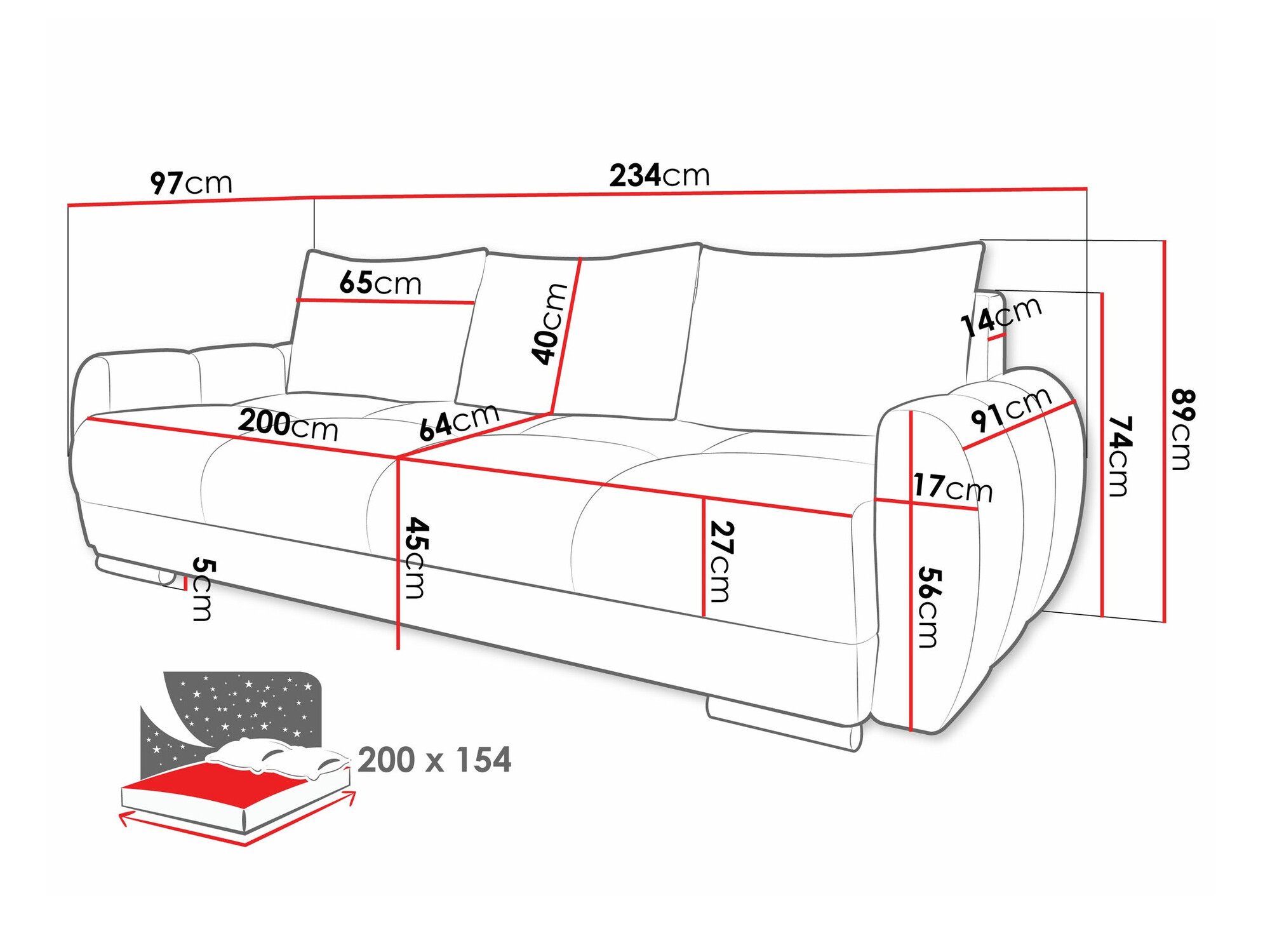 Sofa bed Signis III (Velo 623)