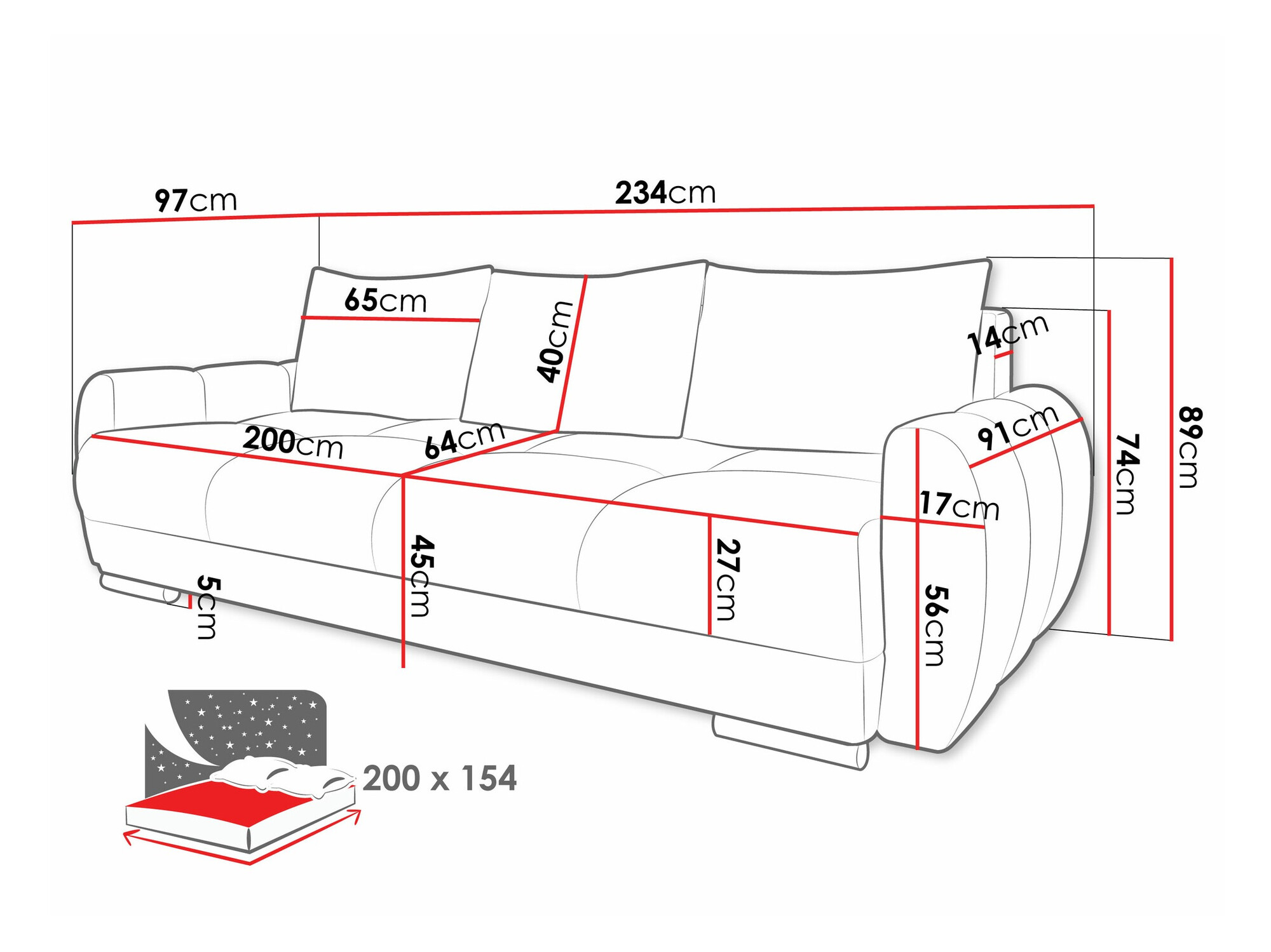 Sofa bed Signis III (Velo 626)