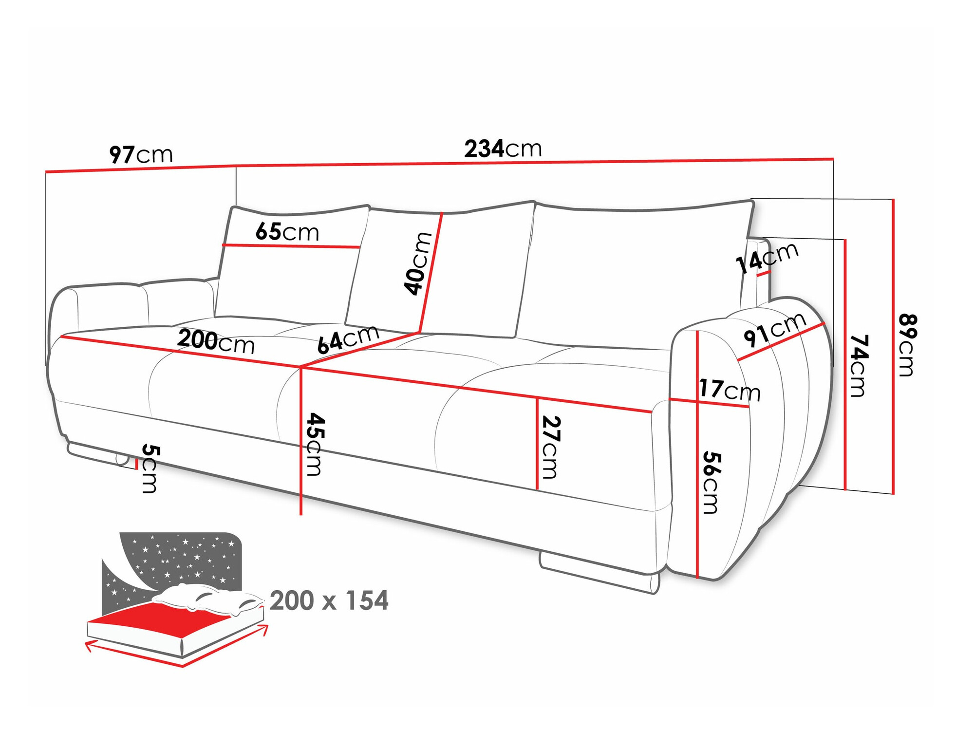 Sofa bed Signis III (Velo 636)