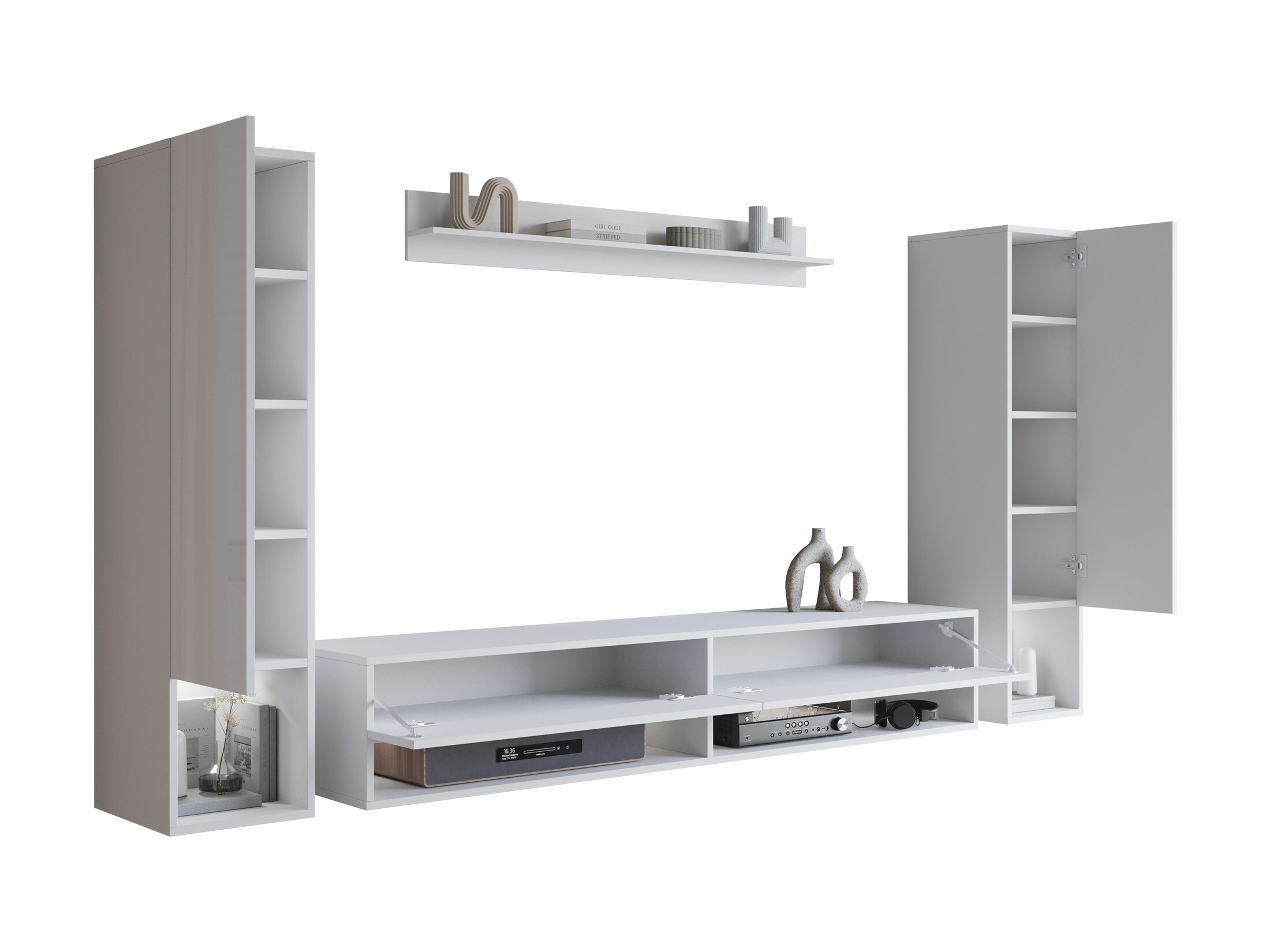 Living room set Sarasota 176 (White + Glossy white)