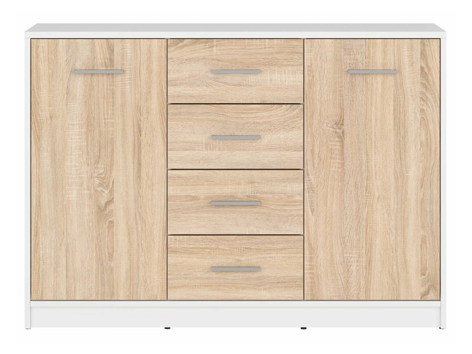 Chest of drawers Novsore 118 (White + Sonoma oak)