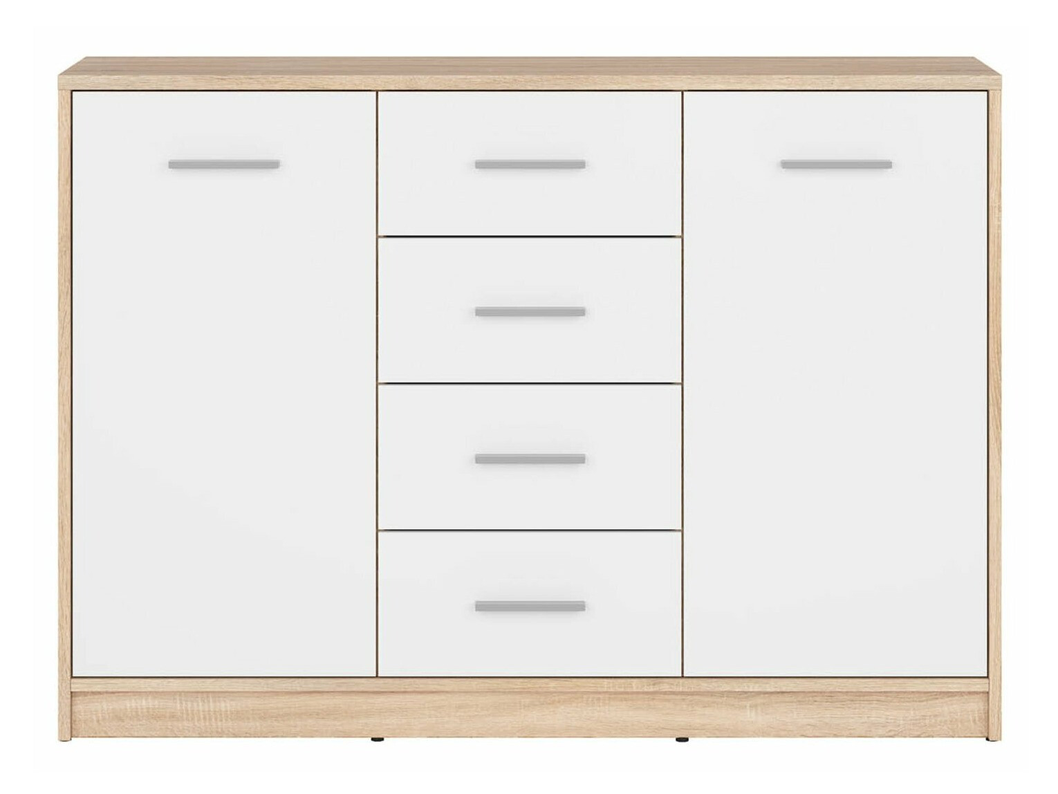 Chest of drawers Novsore 118 (White + Sonoma oak)
