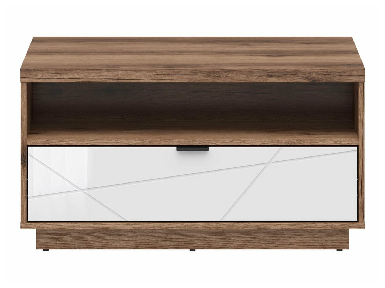 Coffee table Fivale 117 (Dark Delano oak + Glossy white)