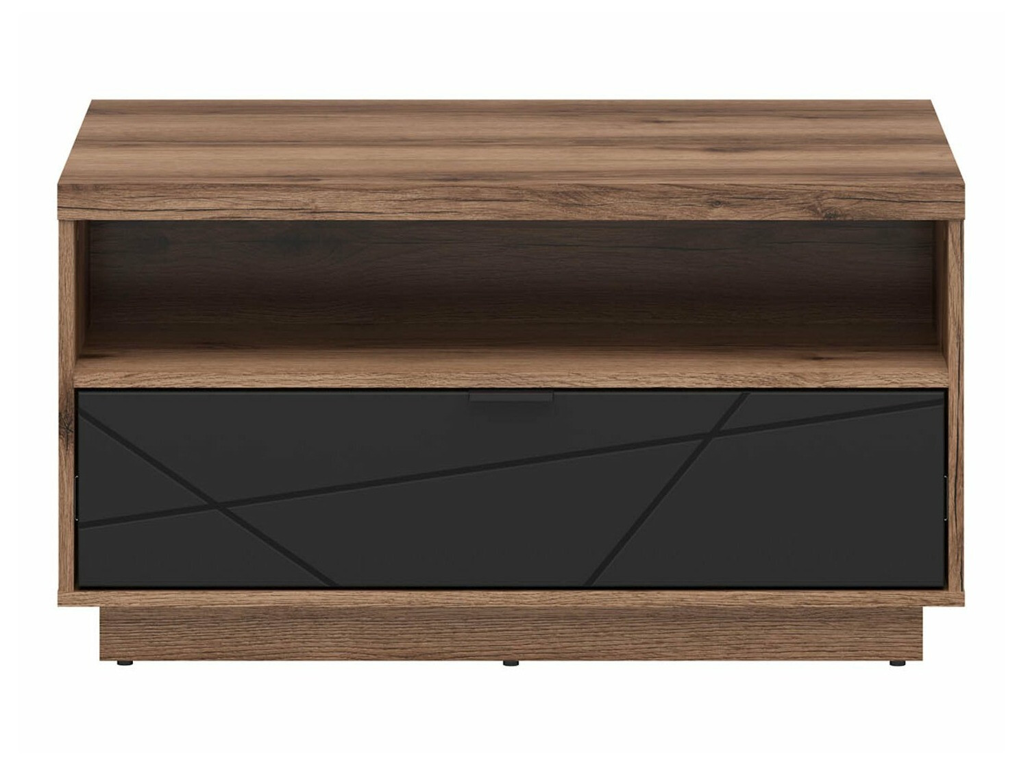 Coffee table Fivale 117 (Dark Delano oak + Matte black)