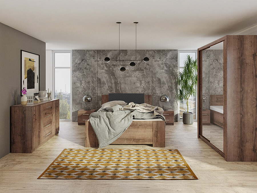Bedroom set Catromi 112 (Monastery oak + Soft Pik 011)