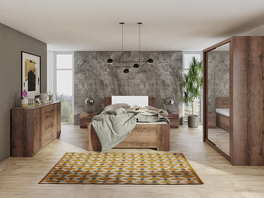Bedroom set Catromi 112 (Monastery oak + Soft Pik 017)