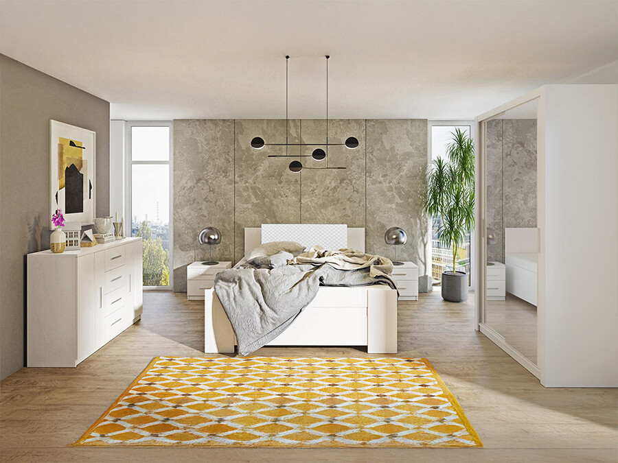 Bedroom set Catromi 112 (White + Soft Pik 017)