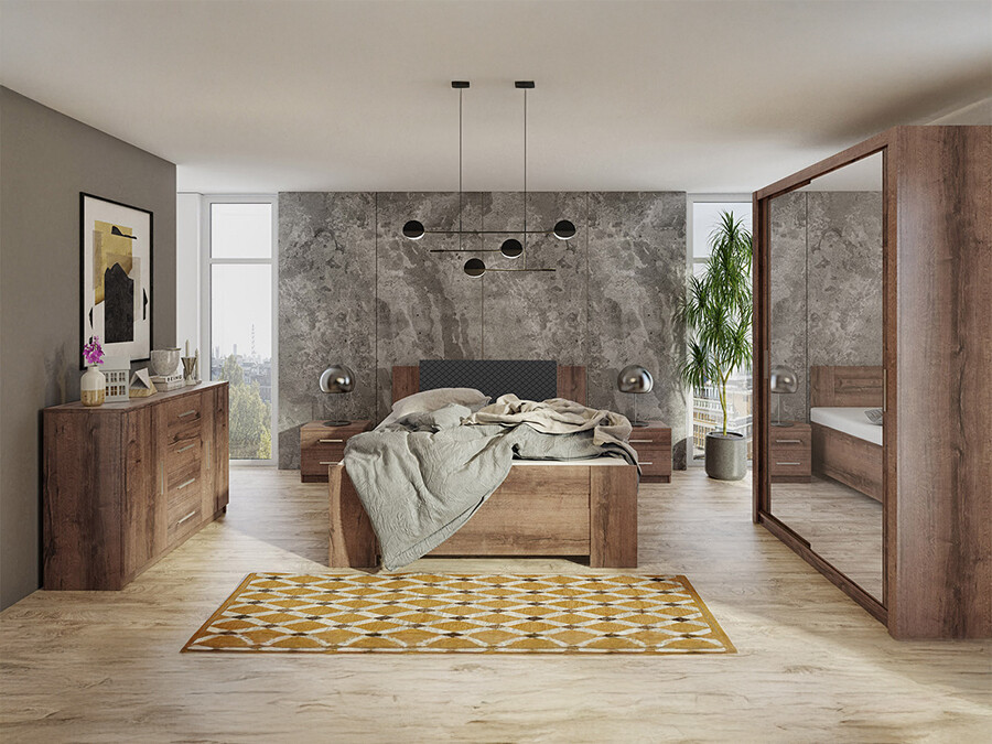 Bedroom set Catromi 113 (Monastery oak + Soft Pik 011)