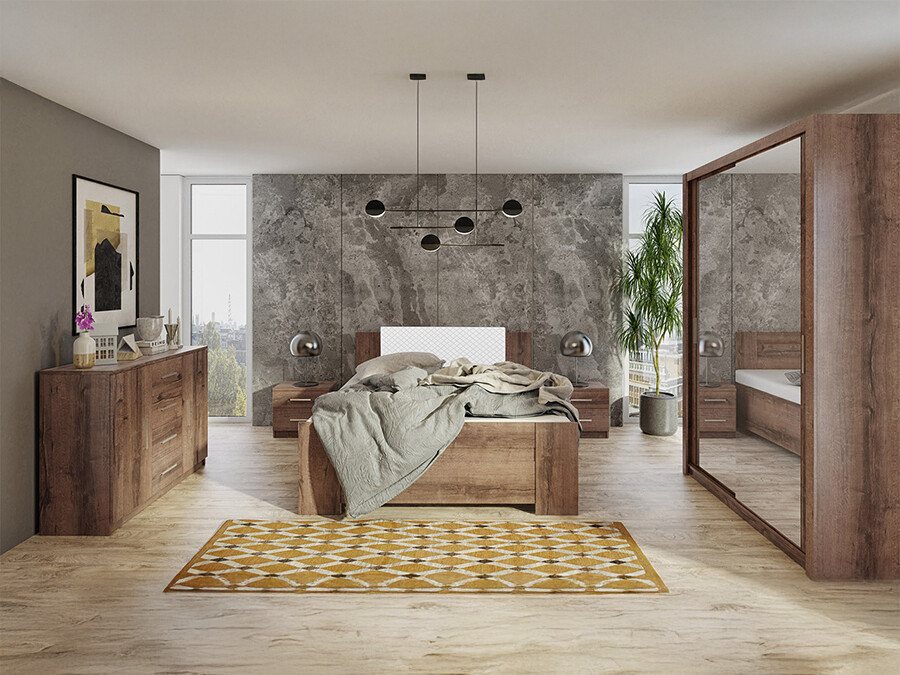 Bedroom set Catromi 113 (Monastery oak + Soft Pik 017)