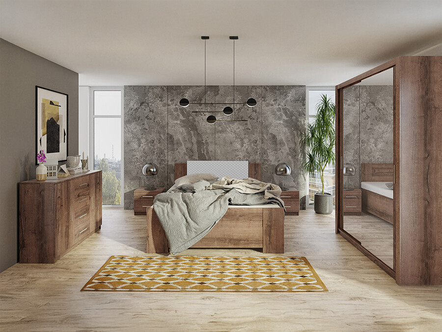 Bedroom set Catromi 113 (Monastery oak + Soft Pik 029)