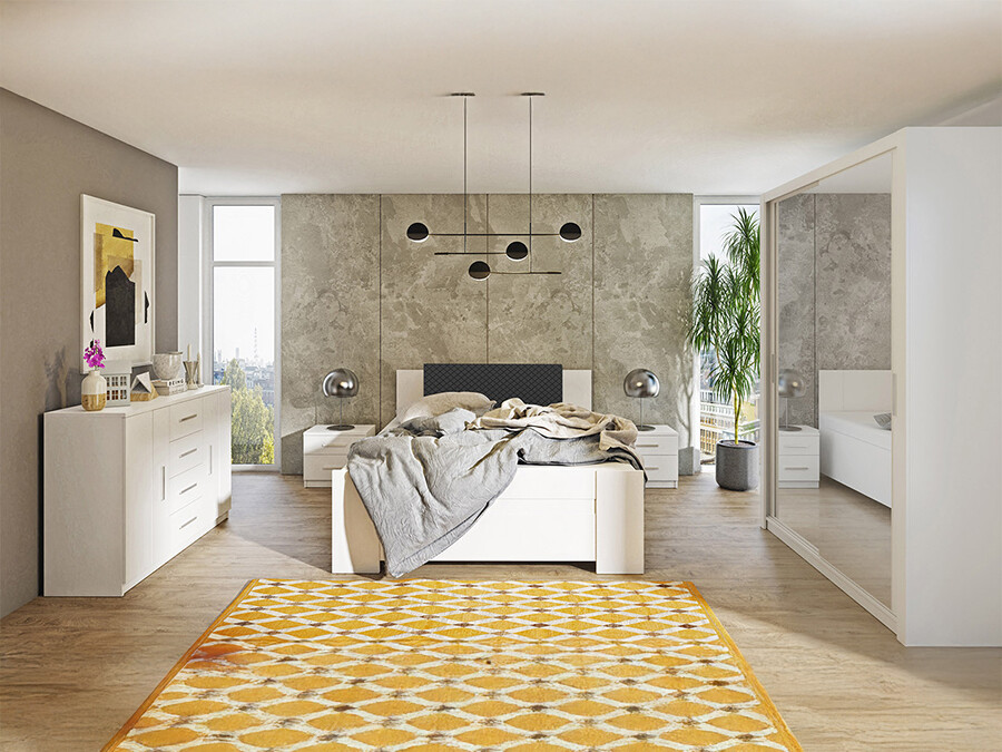 Bedroom set Catromi 113 (White + Soft Pik 011)