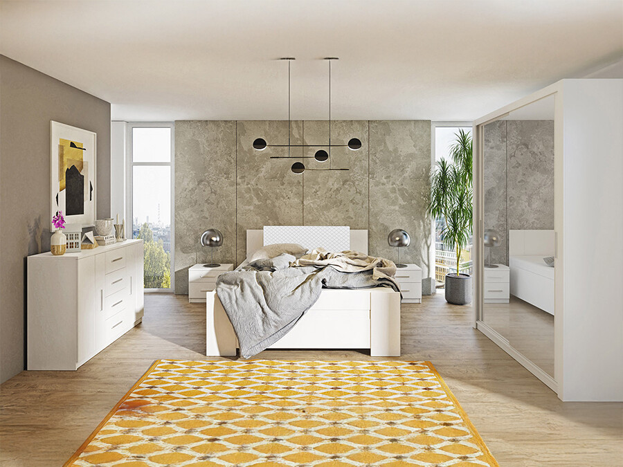 Bedroom set Catromi 113 (White + Soft Pik 017)