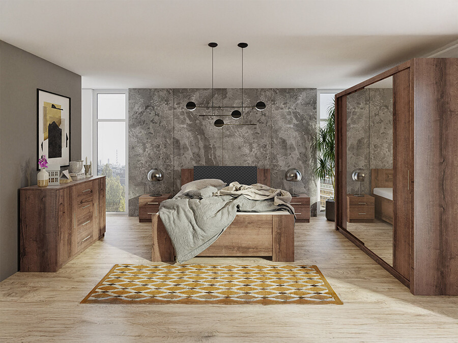 Bedroom set Catromi 114 (Monastery oak + Soft Pik 011)