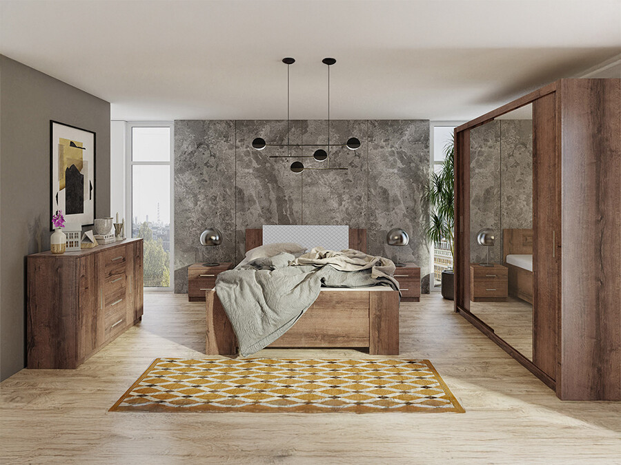 Bedroom set Catromi 114 (Monastery oak + Soft Pik 029)